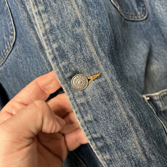 Vintage Polo Country Ralph Lauren Plaid-Lined Denim Chore Coat - Picture 9 of 9